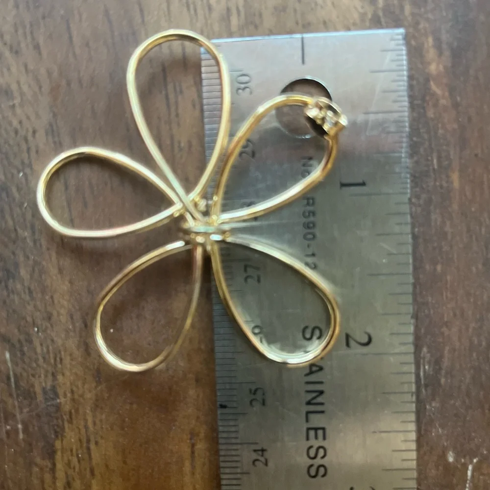 SHASHI Anemone Outline Goldplated Stud Earrings-NWOT - Picture 2 of 15